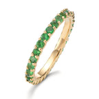 Memory ring 750/18K geel goud Granaat groente, 1.20 ct, 30 Steen