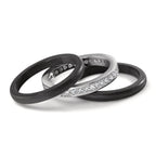 Ring 750/18K witgoud, Carbon Diamant 0.50 ct, 35 Steen, w-si