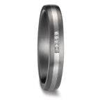 Partnerring 999 Tantal, 950 Platin Diamant 0.017 ct, 5 Steine, w-si