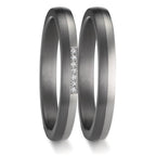 Partnerring 999 Tantal, 950 Platin Diamant 0.025 ct, 7 Steine, w-si