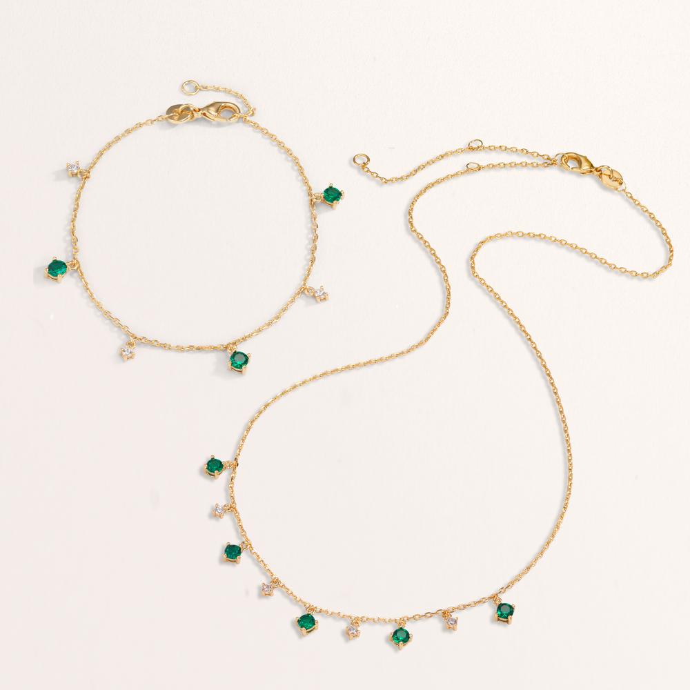 Armband Brons Zirkonia groente, 6 Steen Verguld