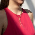 Collier Argent jaune Plaqué or Nœud 50 cm
