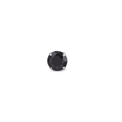 Ohrstecker 1 Stk Silber Zirkonia schwarz Ø7 mm