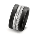 Ringset 750/18 K Weissgold, Carbon Zirkonia