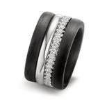 Ringset 750/18 K Weissgold, Carbon Zirkonia