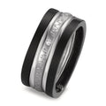 Ring set 750/18K witgoud, Titanium Diamant 0.014 ct, w-si