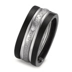 Ring set 750/18K witgoud, Titanium Diamant 0.014 ct, w-si