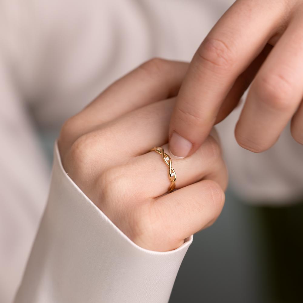 Fingerring 375/9 K Gelbgold Zirkonia 4 Steine