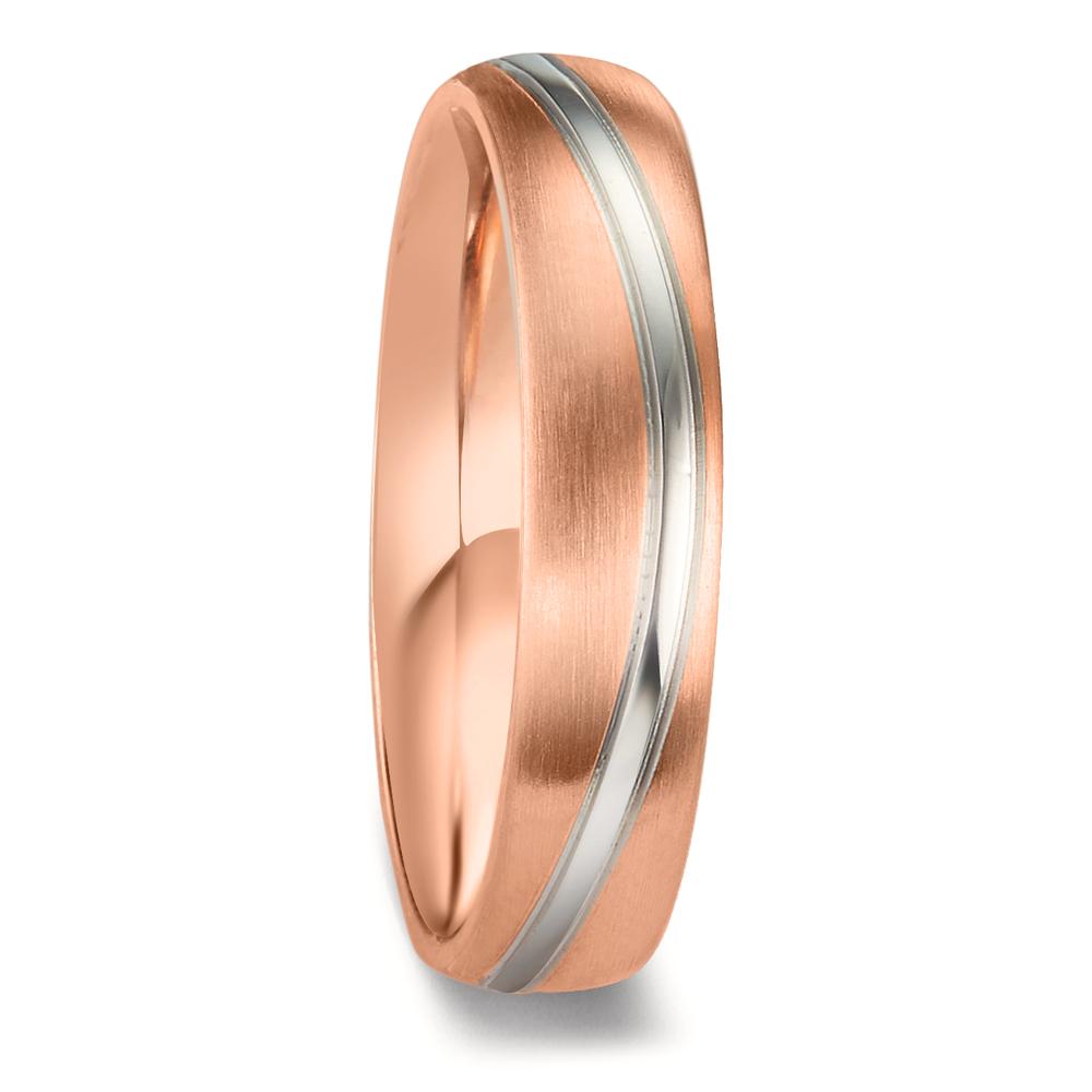 Partnerring 750/18K witgoud, 750/18K rood goud