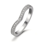 Memory ring 750/18K witgoud Diamant 0.095 ct, 19 Steen, tw-vsi