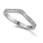 Memory ring 750/18K witgoud Diamant 0.095 ct, 19 Steen, tw-vsi