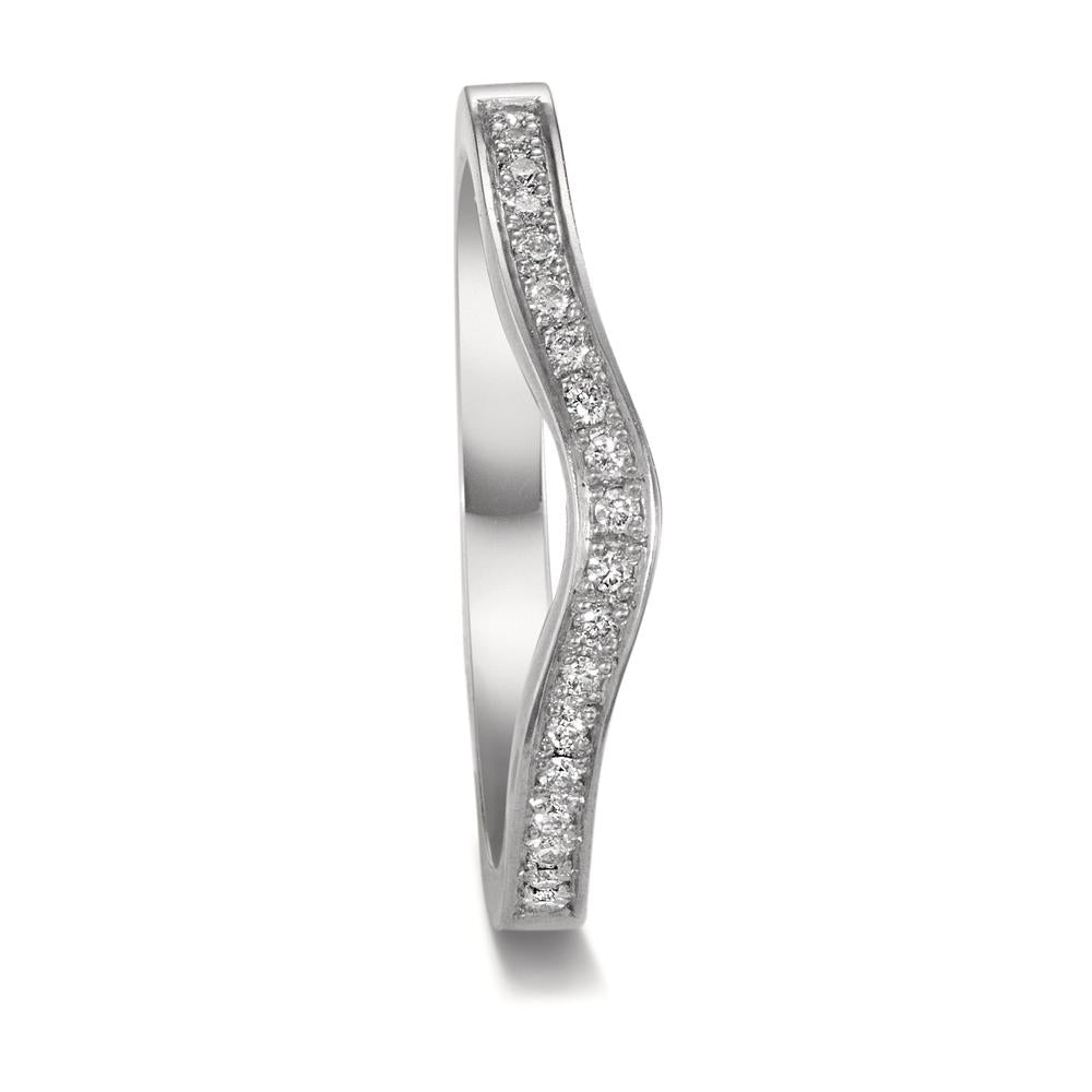 Bague d'éternité Or blanc 18K Diamant 0.095 ct, 19 Pierres, tw-vsi