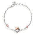 Armband Zilver Zirkonia roze, 2 Steen Rosé Bi-color 14-17 cm