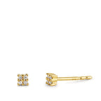 Clous d'oreilles Or jaune 18K Diamant 0.04 ct, 8 Pierres, p1 Ø2.7 mm