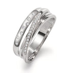 Fingerring 750/18 K Weissgold Diamanten 0.11 ct, w-si