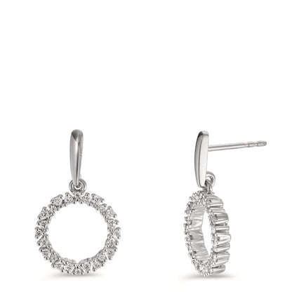 Ohrhänger 750/18 K Weissgold Diamanten 0.33 ct, w-si Ø12.5 mm