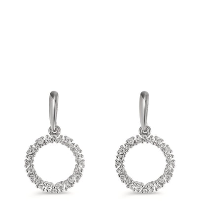 Ohrhänger 750/18 K Weissgold Diamanten 0.33 ct, w-si Ø12.5 mm