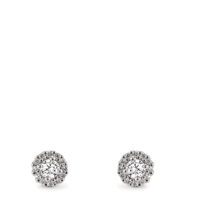 Oorknoppen 750/18K witgoud Diamant 0.24 ct, w-si Ø5 mm