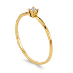 Solitaire ring 750/18K geel goud Diamant 0.04 ct, w-si
