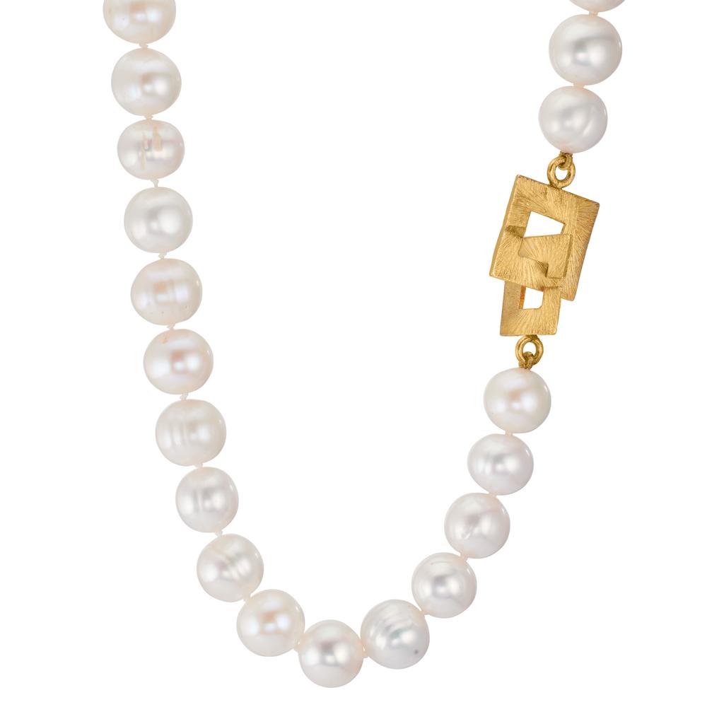 Collier Silber gelb vergoldet Süsswasserzuchtperlen 11-11.5 mm 50 cm