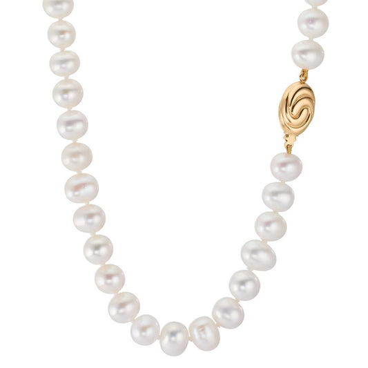 Collier Or jaune 18K perle d'eau douce 8.5-9 mm 45 cm