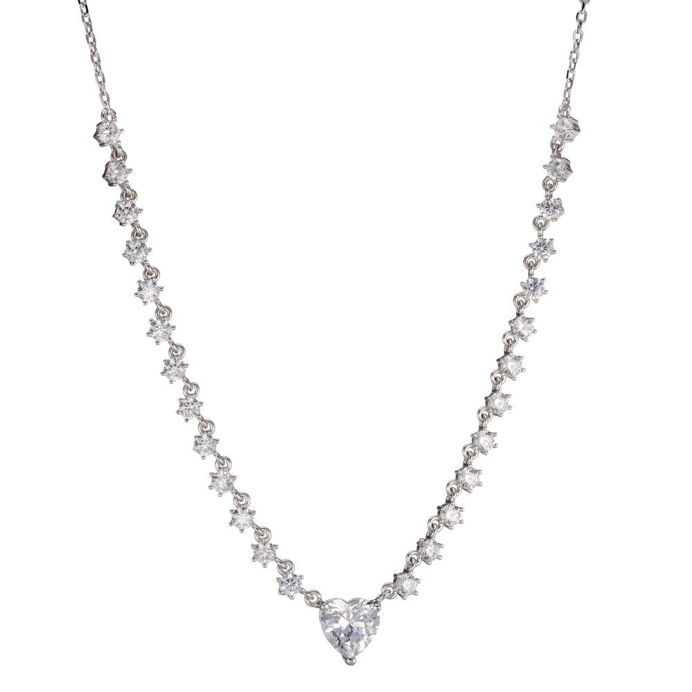 Collier Silber Zirkonia rhodiniert Herz 36-41 cm verstellbar