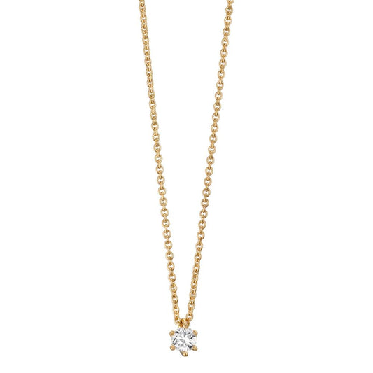 Collier 750/18K geel goud Diamant 0.15 ct, w-si 40-42 cm