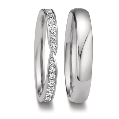 Partnerring 750/18K witgoud Diamant 0.226 ct, 18 Steen, tw-vsi