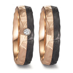 Alliance Or rose 14K, Carbone