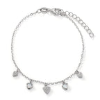 Armband Silber Zirkonia rhodiniert Perlmutt 16-19 cm verstellbar