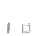 Scharnier oorringen creolen 750/18K witgoud Diamant 0.13 ct, w-si