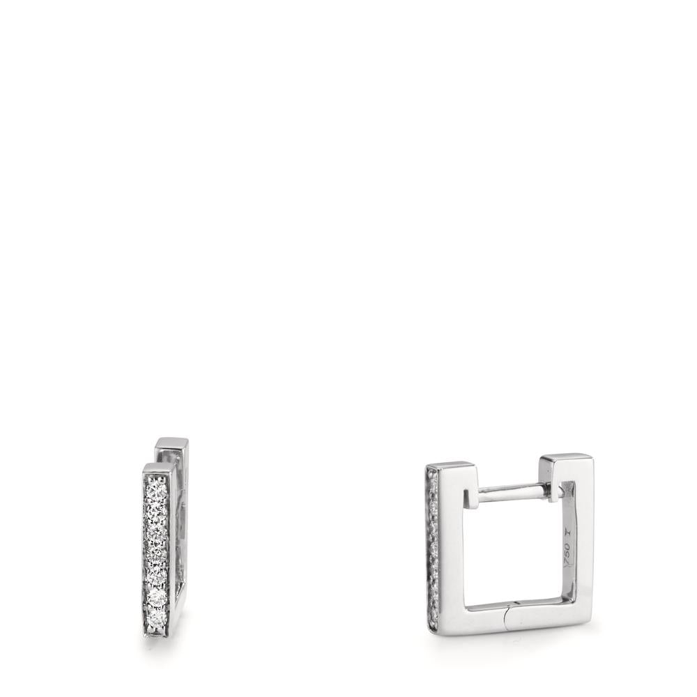 Créoles à charnières Or blanc 18K Diamant 0.13 ct, w-si