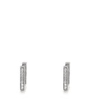 Scharnier oorringen creolen 750/18K witgoud Diamant 0.13 ct, w-si