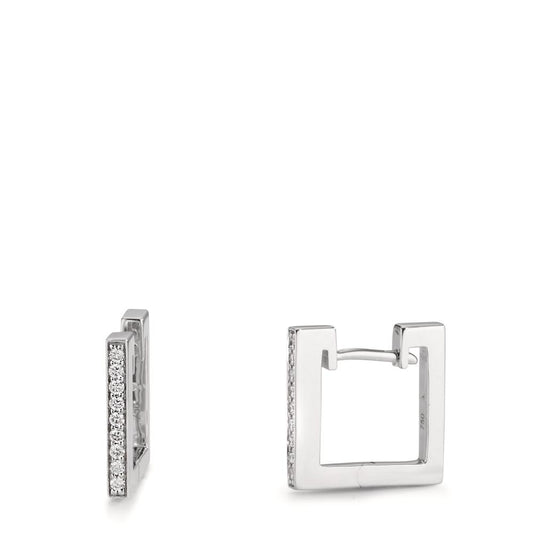 Créoles à charnières Or blanc 18K Diamant 0.16 ct, w-si