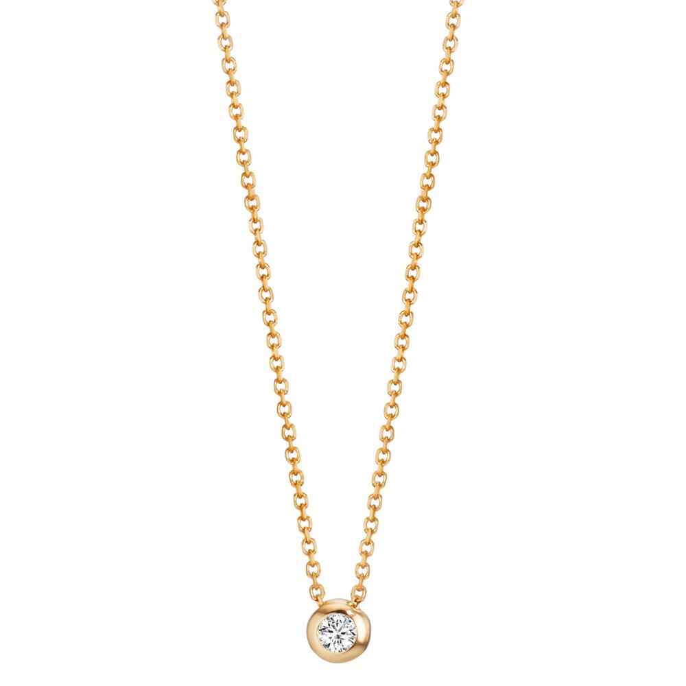 Collier 750/18K geel goud Diamant 0.03 ct, w-si 42-45 cm
