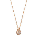 Collier Silber Zirkonia rosé vergoldet Tropfen 40-45 cm verstellbar