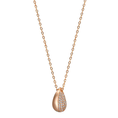 Collier Silber Zirkonia rosé vergoldet Tropfen 40-45 cm verstellbar