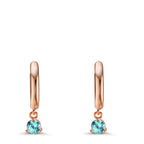 Créoles à charnières Argent Zircone aqua rosé Plaqué or