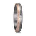 Partnerring 999 Tantaal, 585/14K roségoud Diamant 0.04 ct, w-si