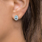 Clous d'oreilles Or blanc 18K Zircone