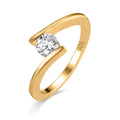 Ring Zilver Zirkonia Geel Verguld