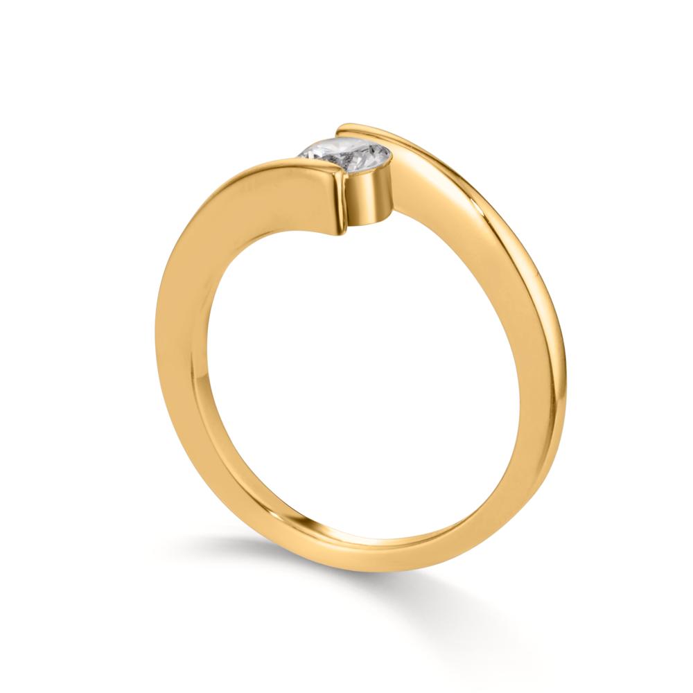 Ring Zilver Zirkonia Geel Verguld