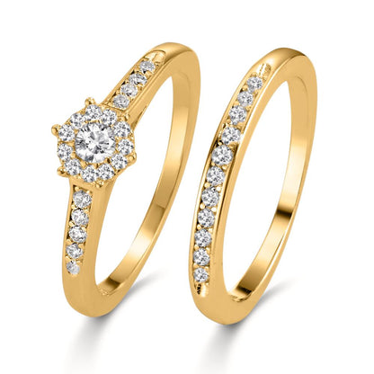 Bague Argent Zircone Plaqué or