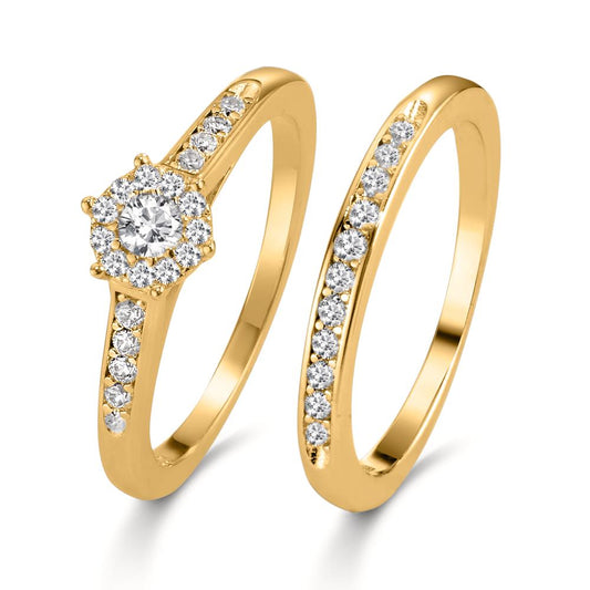 Bague Argent Zircone Plaqué or