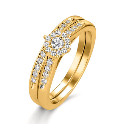 Bague Argent Zircone Plaqué or