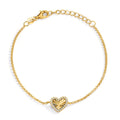Bracelet Argent Zircone jaune Plaqué or Coeur