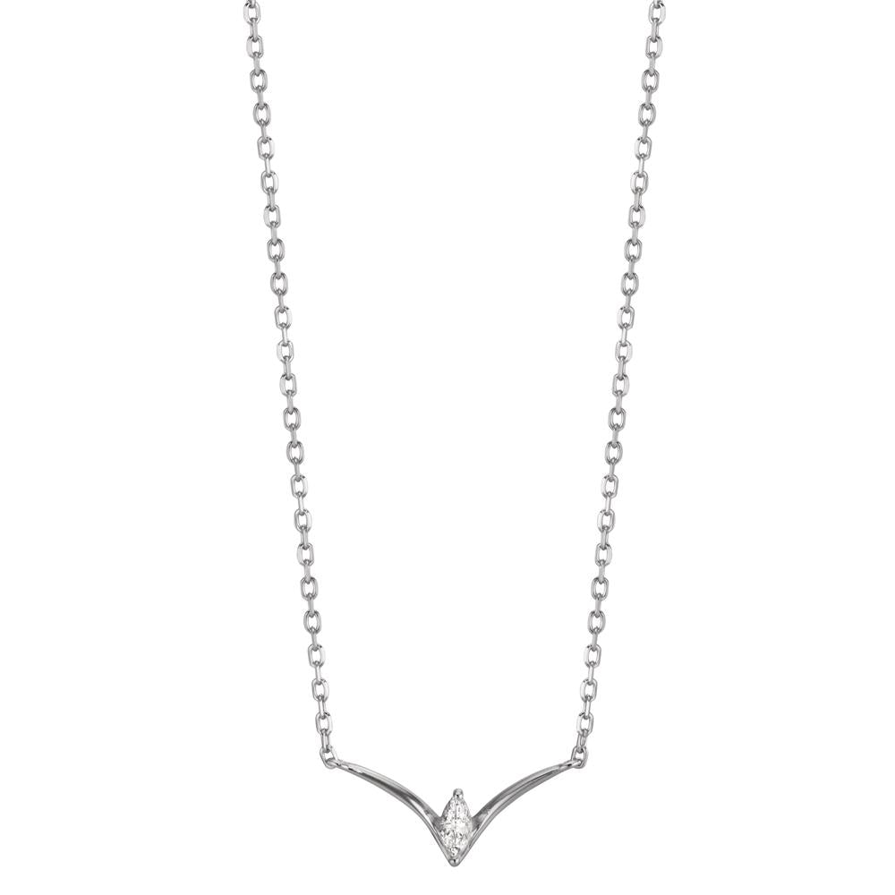 Collier Argent Zircone Rhodié 40-45 cm