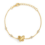 Bracelet Argent Zircone Plaqué or Papillon