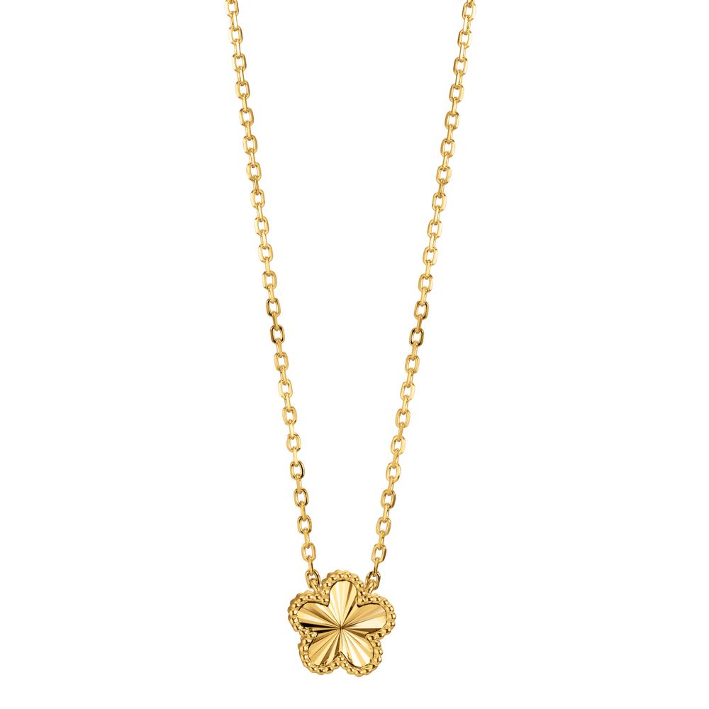 Collier Silber gelb vergoldet Blume 40-45 cm verstellbar