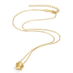 Collier Argent jaune Plaqué or Fleur 40-45 cm
